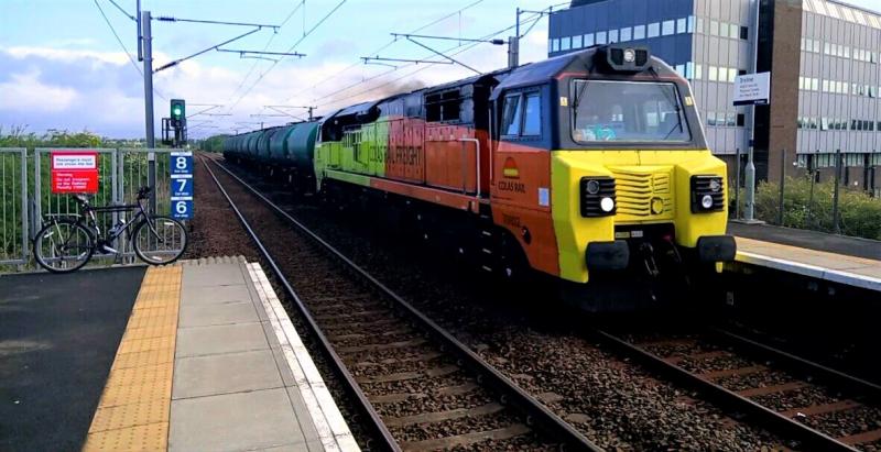 70 802 Irvine: The first 70 on the Grangemouth - Prestwick tanks, passing through Irvine at 08.14, which was 34 minutes early, on May 23rd, 2017 Photo of 70 802 Irvine