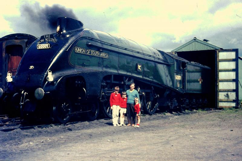 60009 Lochty: The Hoskins' boys at Lochty with Union of South Africa. 19/7/1970. Photo of 60009 Lochty
