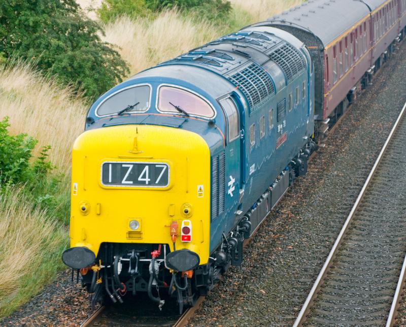 55022: 55022 on the rear of the ecs move to Boness 17/08/08 Photo of 55022