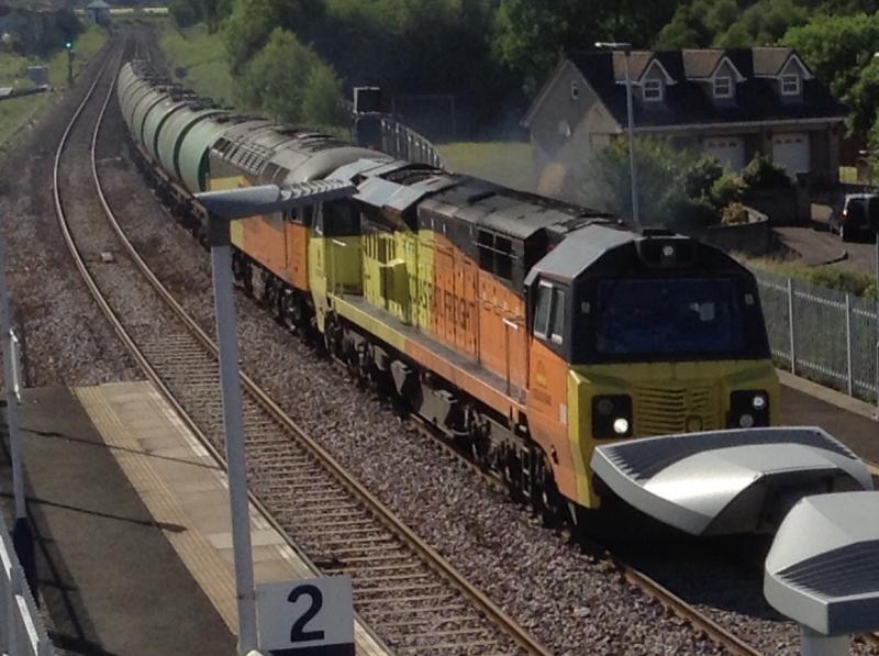 Class 70: Class 70 70802 on a rescue mission with 56302 heading to Grangemouth Photo of Class 70