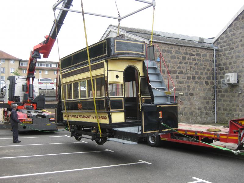 Photo of ACT Tram 1 in mid air at Aberdeen Science Centre
