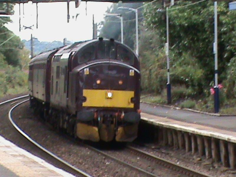 37685 to Bo'ness: WCRC 37685 leads the SRPS Railtour stock through Drumry, from Fort William on 30th July. Photo of 37685 to Bo'ness