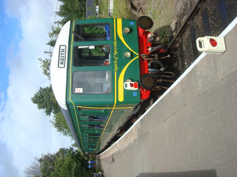 Spirit of Speyside at Dufftown on 11/8/17: Spirit of Speyside parked at Dufftown platform on 11/8/17. Her sister unit was in use that day. Photo of Spirit of Speyside at Dufftown on 11/8/17