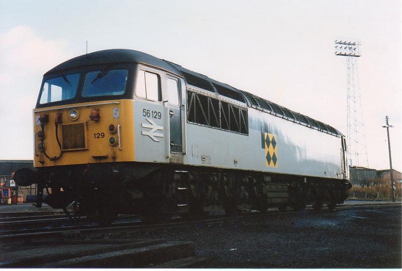 56129 @ Ayr: 56129 awaits its next booked turn at Ayr TMD on 14 November 1993. Photo of 56129 @ Ayr