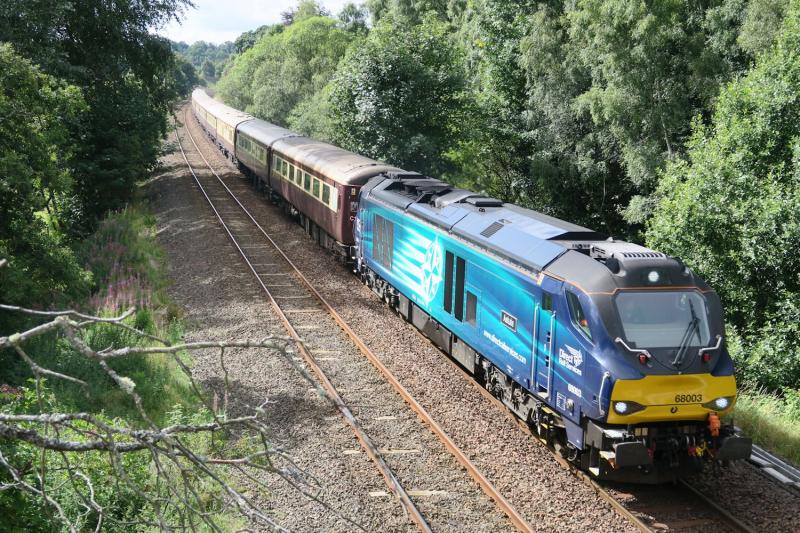 1Z68 Edinburgh - Inverness: 68003 leading Northern Belle thru Luncarty Photo of 1Z68 Edinburgh - Inverness