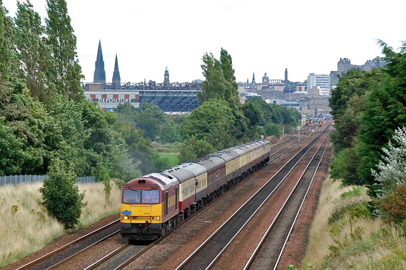 60100 on 1Z26 at Saughton: 60100 on 1Z26 0022 Crewe - Glasgow Central passing Saughton at 1022 on Monday 25/08/2008. Pathfinder Tours Photo of 60100 on 1Z26 at Saughton