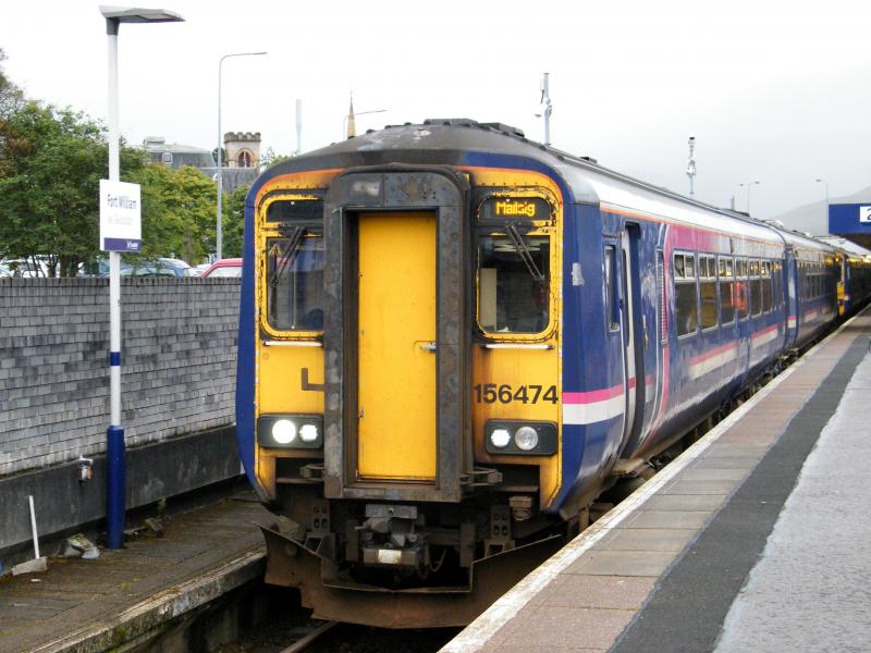 156474 @ Fort William - 12 September 2017: The 16.19, to Mallaig, departing platform 1 Photo of 156474 @ Fort William - 12 September 2017
