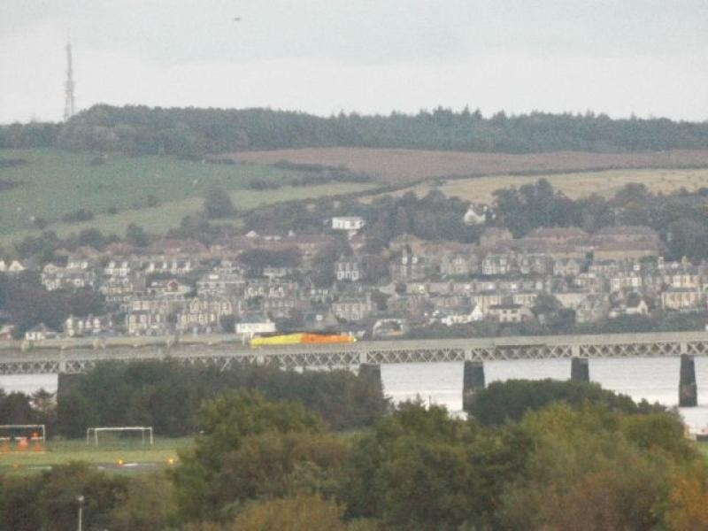 70815: 70815 on the Tay Bridge. 6B32 Aberdeen to Oxwellmains cement working, Thursday the 5th of October, 2017. Photo of 70815