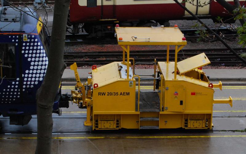 Shields Depot Shunter: The small Windoff Shunter used at Glasgow Sheilds Depot to take the units in & out of the Wheel Lathe
Picture dated 2013-May 3rd Photo of Shields Depot Shunter