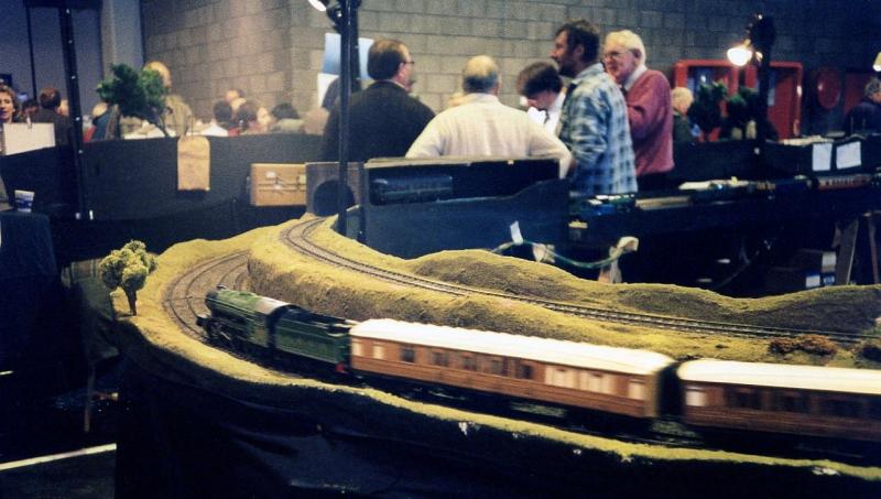 LNER colour: Another from Model Rail 97 at the SECC with an A3 in LNER livery hauling a set of teak coaches.
Some might recognise some of the folk in the background. Photo of LNER colour
