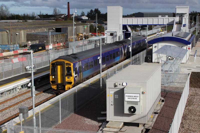 158716 at Forres: Calling at the new station, with the 12:00 Aberdeen to Inverness, 18 October 2017 Photo of 158716 at Forres