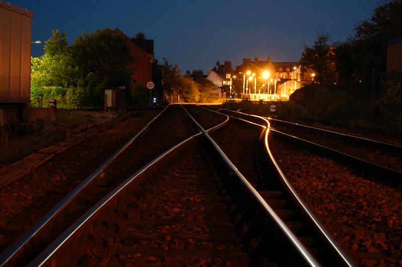 Arbroath: Arty farty attempt at photographing the reflection on the rails whilst out checking points at Arbroath 4 or 5 years ago. Photo of Arbroath