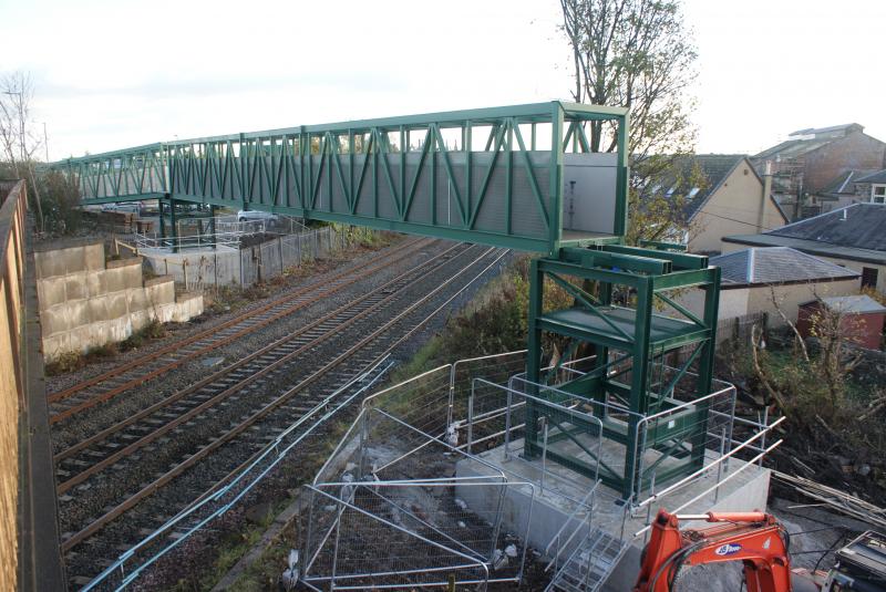 Photo of Kerse Road, Stirling temporary footbridge from the city centre side