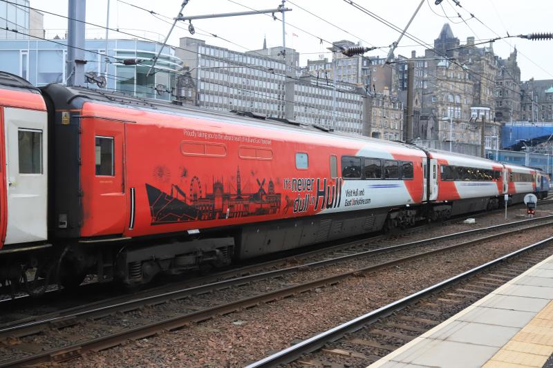 It's never dull in Hull: Vinyl on the side of TRF 40805 seen the formation of the 09.36 Doncaster to Edinburgh Photo of It's never dull in Hull