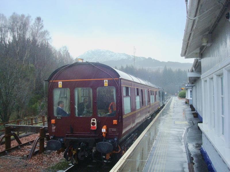 Saloon Coach LMS 6320: Saloon coach LMS 6320 attached to 73971 on Wednesday 24th January 2018. On way to Manchester after overnighting in Fort William. Photo of Saloon Coach LMS 6320