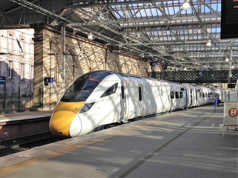 Class 801 at Waverley: 801 101 arriving at Platform 2 as 08.36 test run ex-
Doncaster Carr IEP 12 February 2018 Photo of Class 801 at Waverley