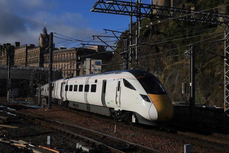 5X06: 801101 on 5X06 13.15 Edinburgh to (Swansea) Doncaster Carr IEP leaving Waverley Platform 2 on 12/02/2018 Photo of 5X06