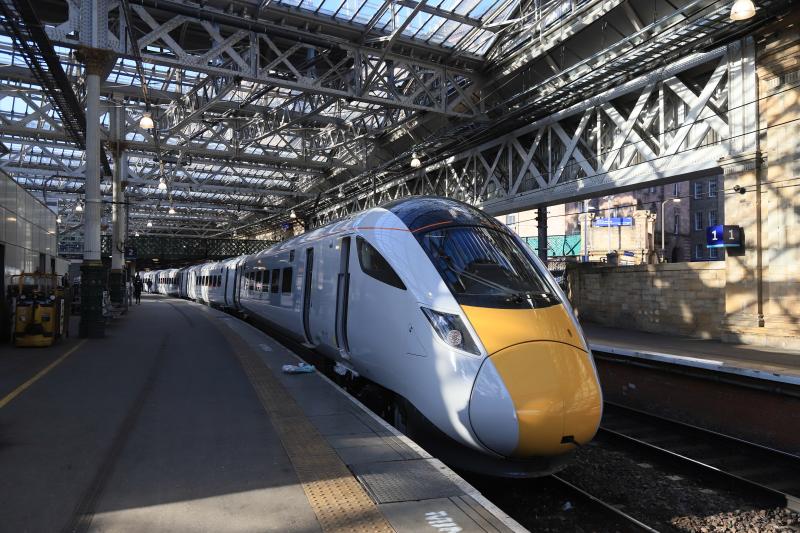 5X06: 801101 on 5X06 13.15 Edinburgh to (Swansea) Doncaster Carr IEP leaving Waverley Platform 2 on 12/02/2018 Photo of 5X06