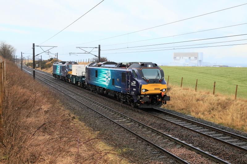 Class 88 on 6M50: 88009 leading topn tail with 88004 on 6M50 15.12 Torness to Carlisle Kingmoor on 14/02/2018 Photo of Class 88 on 6M50