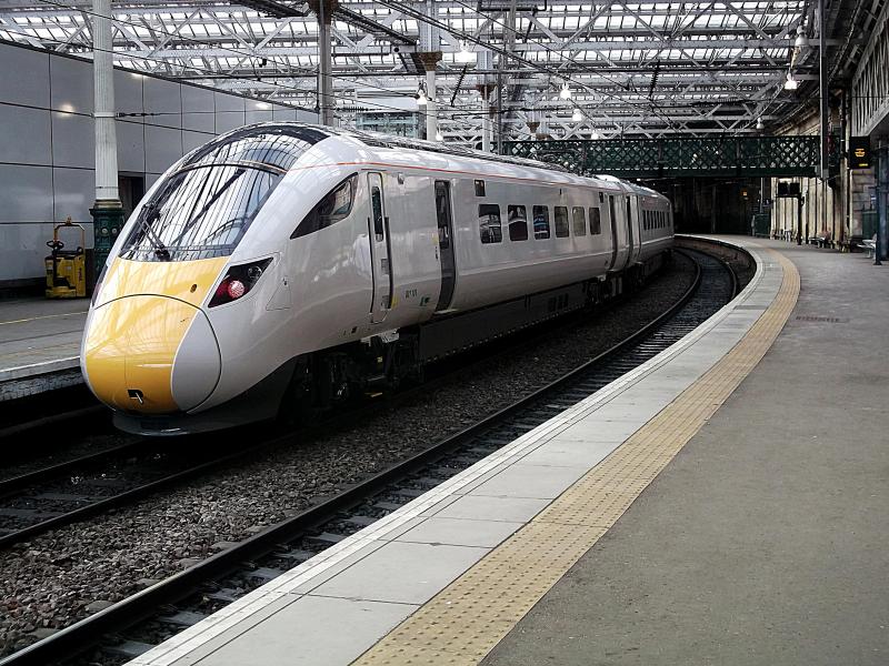 801101 at Edinburgh: Hitachi IEP 801101 awaits departure from Edinburgh Waverley, with 5X06 to Doncaster on a Mileage accumulation train on Friday 16th February 2018. Photo of 801101 at Edinburgh