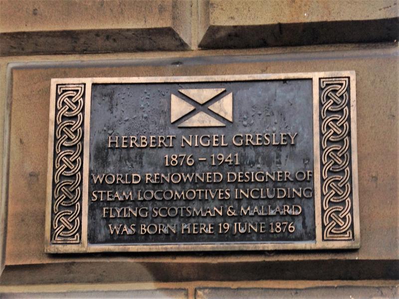 Herbert Nigel Gresley: Plaque unveiled June 2017 commemorating birthplace of
(Sir) Nigel Gresley at 32 Dublin Street, Edinburgh Photo of Herbert Nigel Gresley