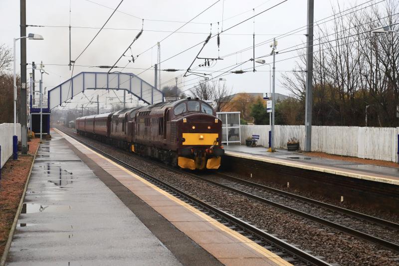 5Z87: 37685 + 37516 with 37518 on the rear of 5Z87 12.00 Craigentinny to Carnforth passing through Slateford on 10/03/2018 Photo of 5Z87