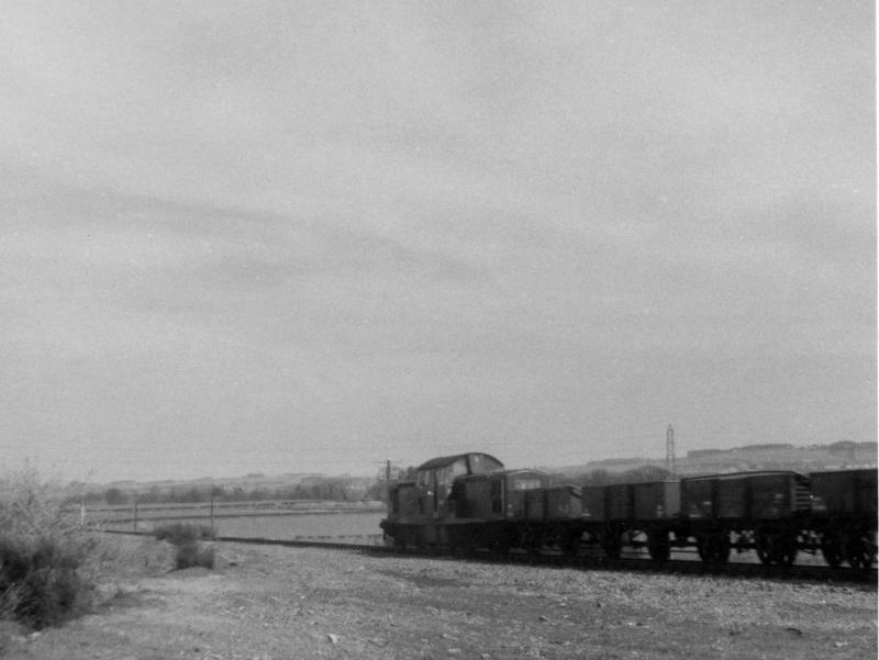 Penicuik goods: 28Apr1966. D8571 passes the site of Esk Valley Junction between Bonnyrigg and Eskbank with the morning goods from Penicuik. Photo of Penicuik goods