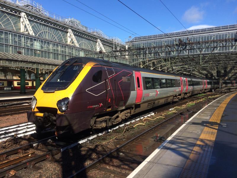 XC 221135 departing Glasgow Central: CrossCountry Class 221 No.221137 departs Glasgow Central as the 1V62 11:00 service to Penzance on Thursday 26th April 2018. Photo of XC 221135 departing Glasgow Central