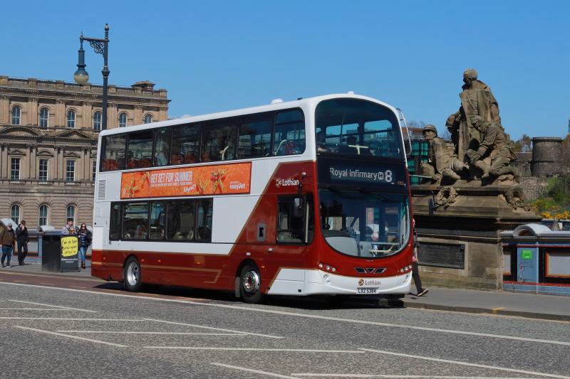 LRT 1002: Ex London Transport reregistered bus Lothian No 1002 on service 8. More buses on Princes Street? Photo of LRT 1002