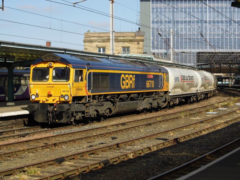 66710 4M00 02/07/18: GBRf haulage on the Clitheroe cement- 66710 on 4M00 0902 Carlisle- Clitheroe at Carlisle on 02/07/18 Photo of 66710 4M00 02/07/18