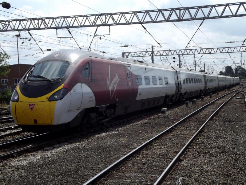 390016 at Catrlisle: Sporting the latest Virgin Trains livery 390016 Arrives at Carlisle with a service to Glasgow Central from London Euston on Saturday 7th July 2018. Photo of 390016 at Catrlisle