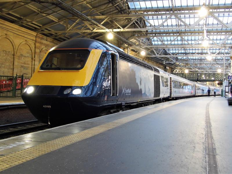 43169 5S04 Waverley 17/08/18: 43169 and 43183 pause in Waverley platform 2 working 5S04 1512 Doncaster Works Wabtec to Haymarket Depot, the first full refurbished HST for ScotRail on 17/08/18 Photo of 43169 5S04 Waverley 17/08/18