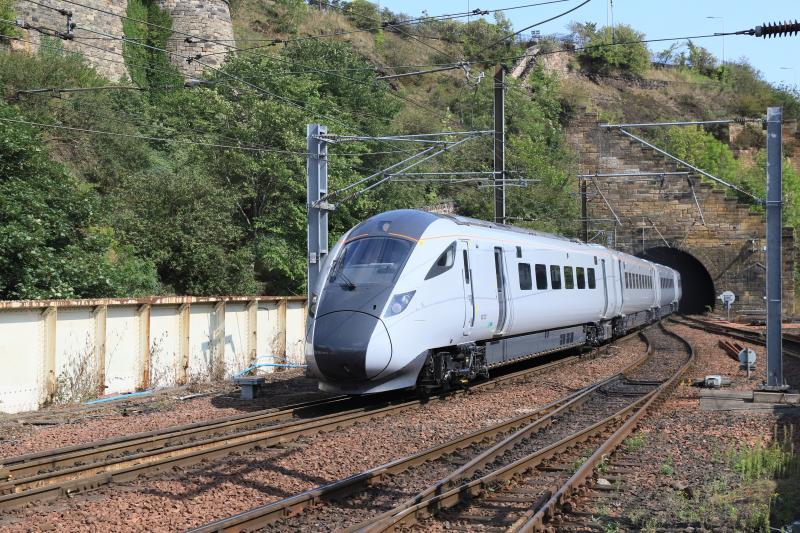 5X05: 802201 on 5X05 08.31 Doncaster IEP Depot to Edinburgh leaving Calton Tunnel North on 22/08/2018 Photo of 5X05