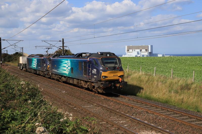 6M38: 88009 + 88006 on 6M38 13.57 Torness to Sellafield via Newcastle on 31/08/2018 Photo of 6M38
