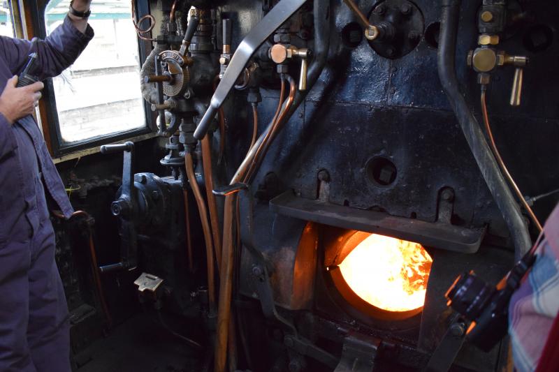 48151 firebox: firebox of 8f 48151 at Carlisle on 11.9.18 shortly before departure on the southbound Cathedrals Express. Photo of 48151 firebox