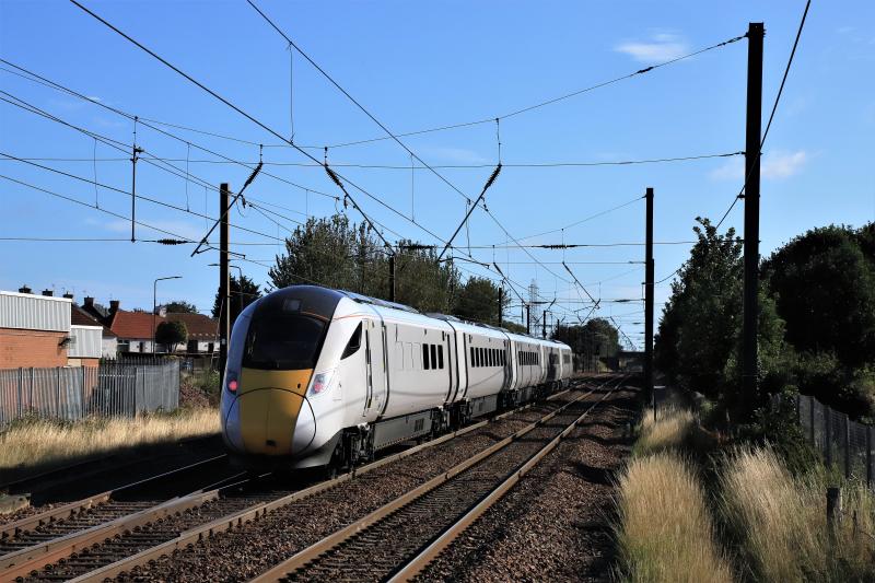 800201: 800201 on 5Q92 10.03 Edinburgh to Newcastle at Prestonpans on 12/09/2018. 800202 has replaced it. Photo of 800201