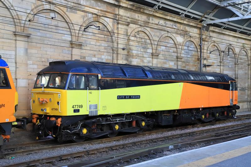 47749 City of Truro: 47749 City of Truro stabled in the South Loop siding (RTT description)in Waverley on 28/09/2018 83H shedplate code for Plymouth Friary Photo of 47749 City of Truro