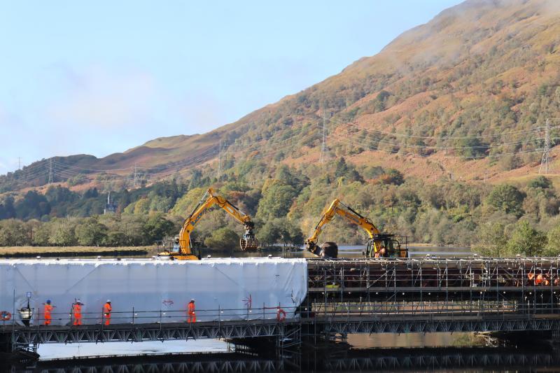 Photo of River Lochy Bridge - Stripping Track Back to Metalwork