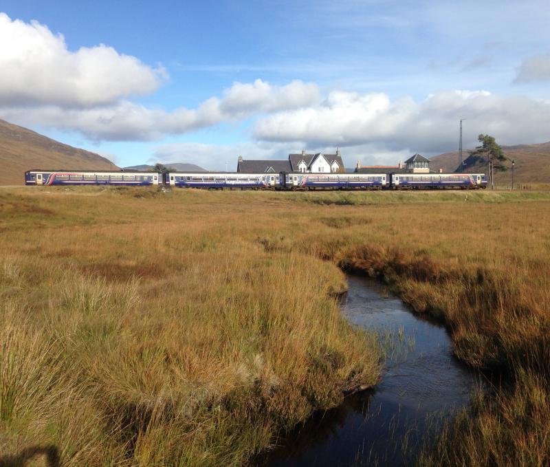 Corrour: 2 X 156 make the Corrour stop with 12.21 Glasgow - Mallaig
05.10.2018 Photo of Corrour