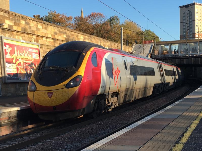 390148: Virgin Trains 390148 departing Motherwell on a service to London Euston. Photo of 390148