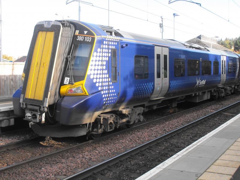 class 380 unit at Falkirk High: Class 380 seen at Falkirk High earlier today around 1420. Photo of class 380 unit at Falkirk High