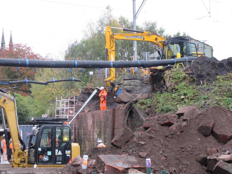 Bonhill Road Bridge Renewal 02: Closer view of the bridge renewal works, 20th October 2018. Photo of Bonhill Road Bridge Renewal 02