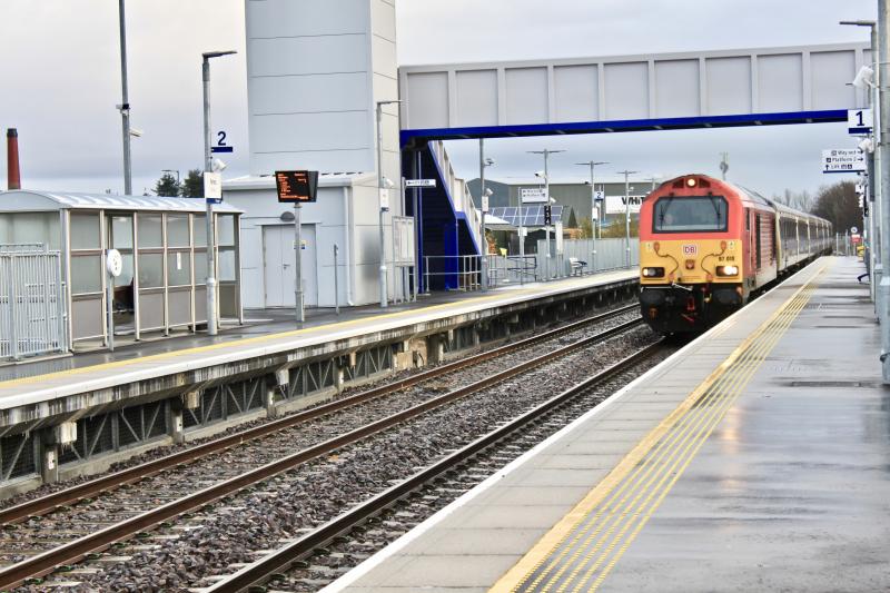The Highlander in Moray: 67010 hauls diverted 1S25 through Forres on 24.11.2018 due to the closure of the Highland Main Line for infrastructure works. Photo of The Highlander in Moray