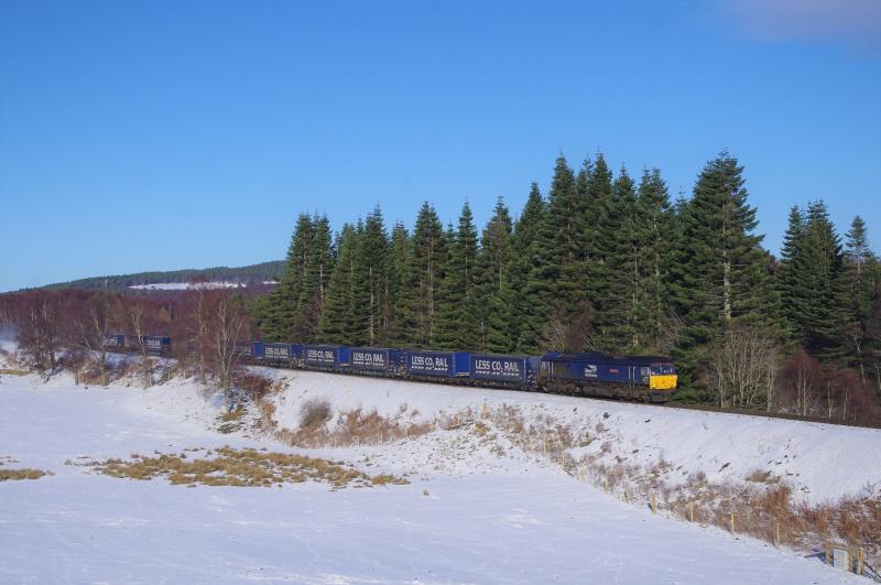 66301, southbound Tesco-liner through Carrbridge 02Feb19: 66301, southbound Tesco-liner through Carrbridge 02Feb19 Photo of 66301, southbound Tesco-liner through Carrbridge 02Feb19