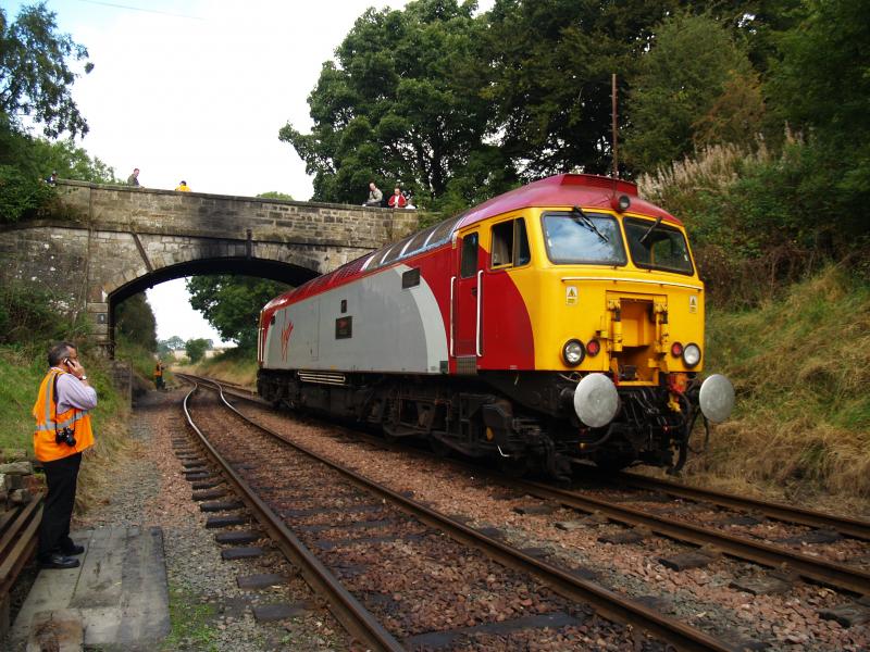 Mr Parker at Birkhill.: 57311 runs round at Birkhill after some mega thrash up the hill. Bo'ness diesel gala 27/09/08 Photo of Mr Parker at Birkhill.