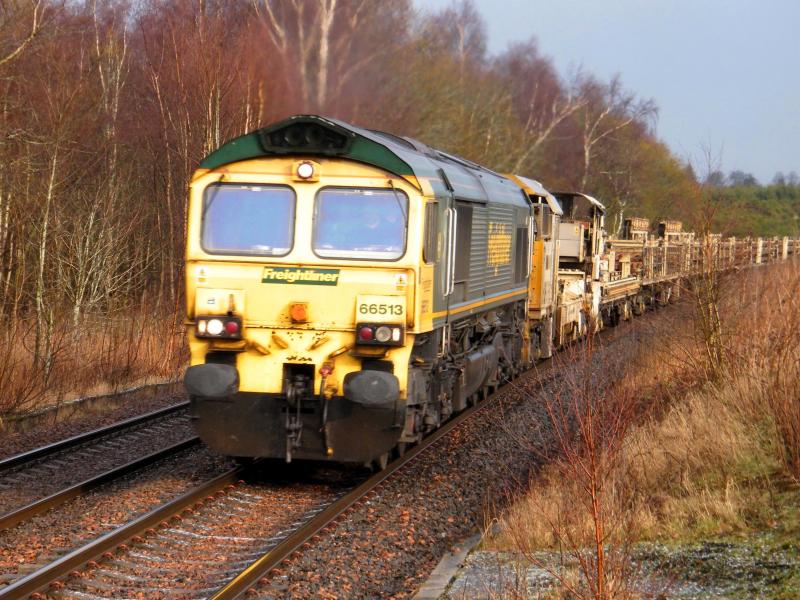 66513 @ Gleneagles 03 February 2019: '6K50' Aberdeen to Millerhill, at 10.41. Photo of 66513 @ Gleneagles 03 February 2019