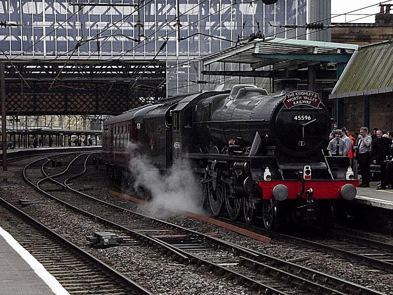 45596 at Carlsile: 45596 Bahamas approaches Carlisle with 1Z59 the Bahamas 2 Railtour from Oxenhope to Carlisle on Saturday 16th February 2016 Photo of 45596 at Carlsile