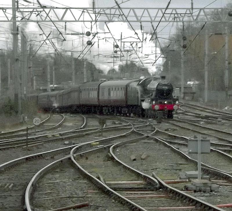 45596 at Carlisle: 45596 Bahamas approaches Carlisle with 1Z59 the Bahamas 2 Railtour from Oxenhope to Carlisle on Saturday 16th February 2016 Photo of 45596 at Carlisle