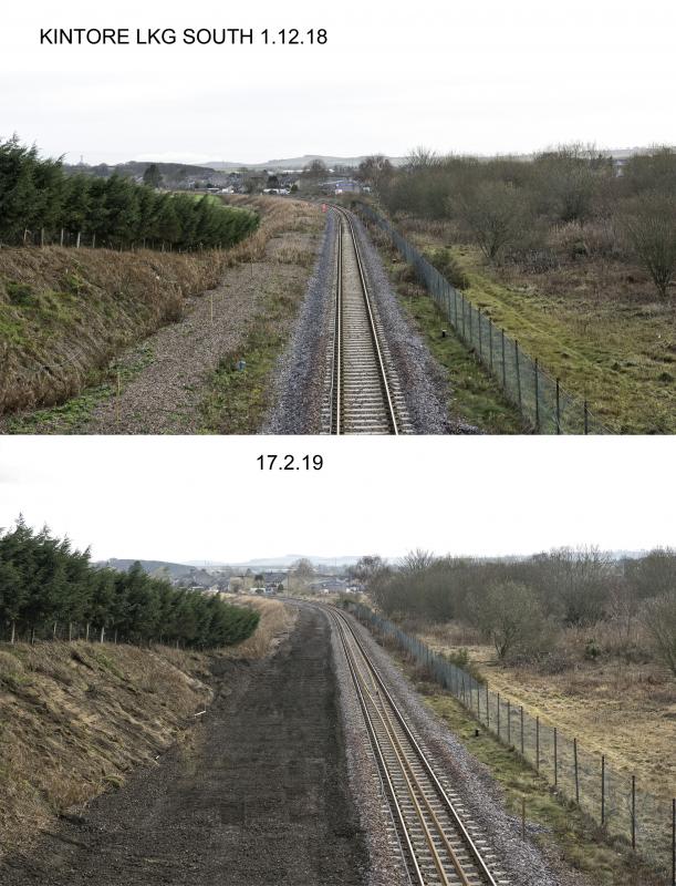 KINTORE 1.jpg: A COUPLE OF PICS SHOWING THE CHANGES ALREADY TAKEN PLACE AT KINTORE --PREPARATORY WORK FOR REDOUBLING OF THE LINE BETWEEN DYCE AND INVERURIE COMMENCING IN MAY 2019 Photo of KINTORE 1.jpg