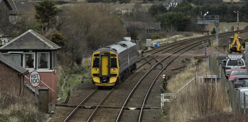 158701 NEWTONHILL SIGNAL BOX 18.2.19.jpg: THIS BOX WILL CEASE OPERATING ON OR ABOUT 18TH MARCH 2019 Photo of 158701 NEWTONHILL SIGNAL BOX 18.2.19.jpg